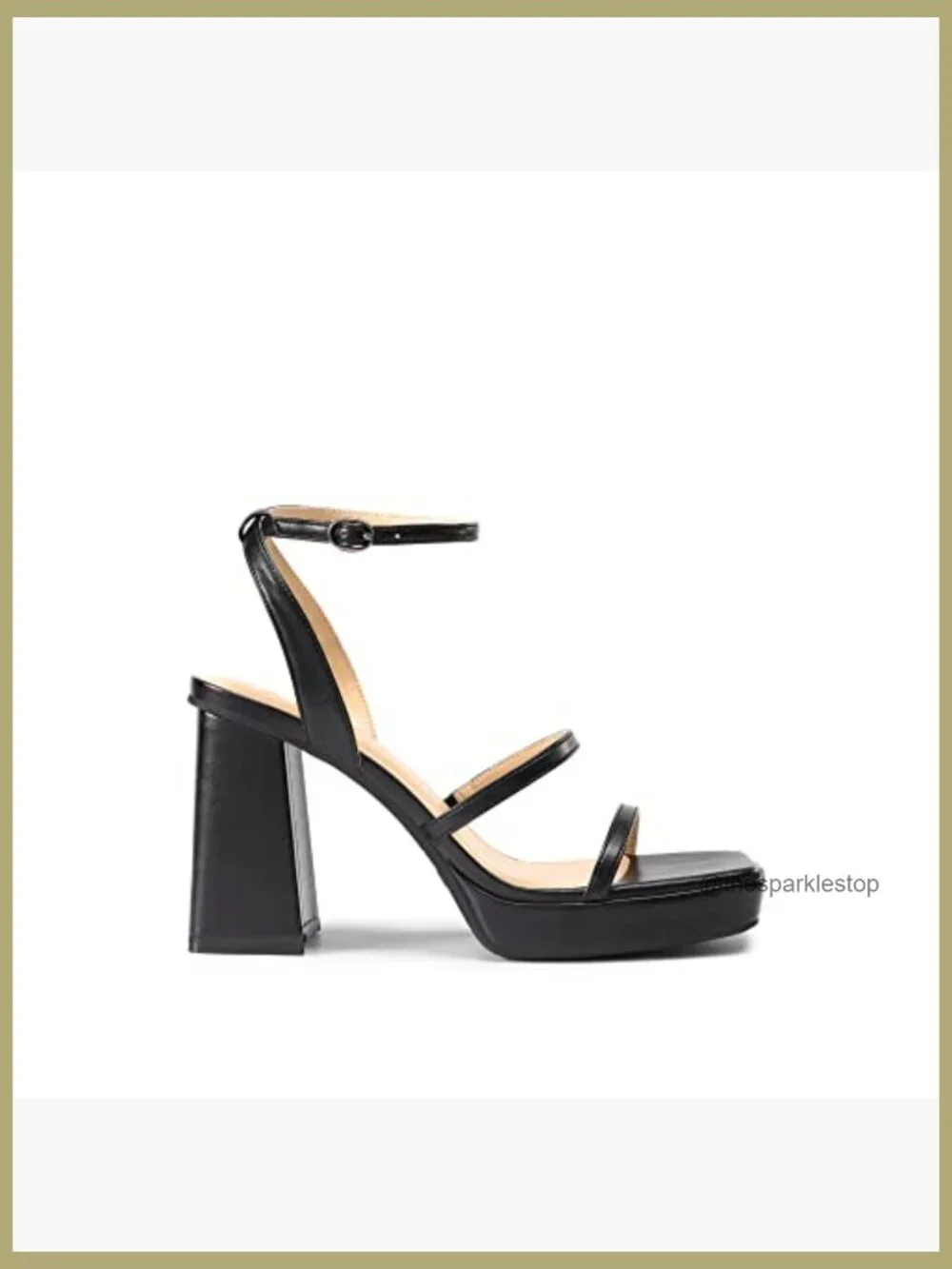 Platform Strappy Heels Open Toe Ankle Strap Square Party Sandals